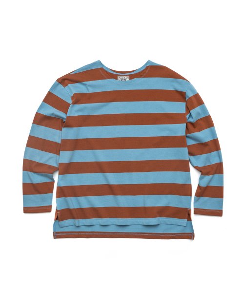 AMFEAST Cafe Rider Breton Shirt, Coffee/Blue (Musinsa)